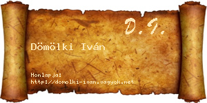 Dömölki Iván névjegykártya